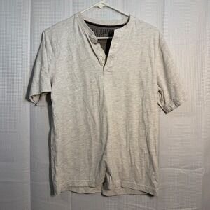 WEATHERPROOF Vintage 1948 Mens M Heather Gray Short Sleeve Henley Shirt